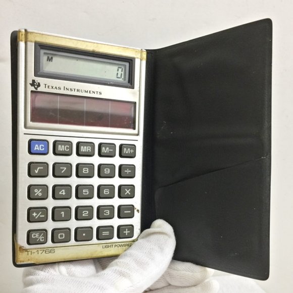 Texas Instruments TI-1768 Pocket Calculator Light Powered w/Fold Case Vintage 86 - Picture 1 of 6